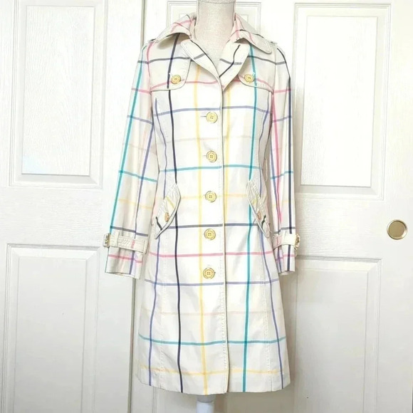 Lui Chantant Jackets & Blazers - Lui Chantant Plaid Trench Coat